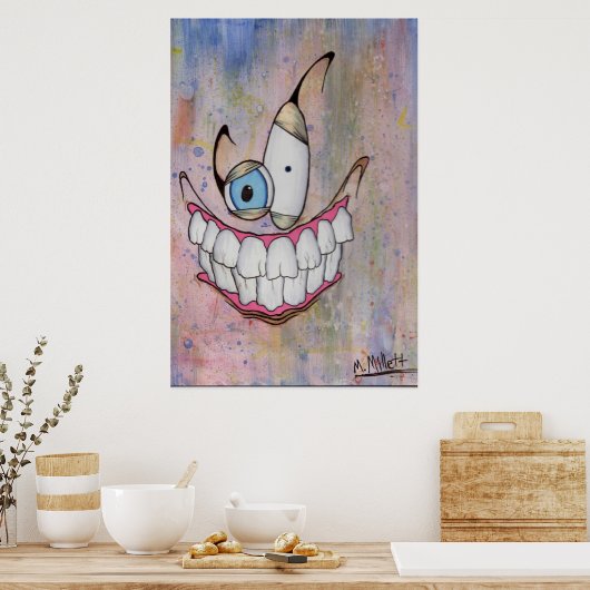 graues Lächeln Poster (Küche)