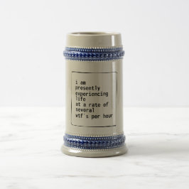 graues Leben mit einer Rate von einigen wtfs pro Bierglas