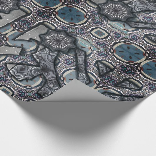 Graues lebendes Metall Nr. 2 Geschenkpapier (Ecke)