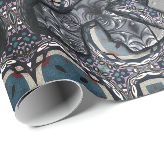 Graues lebendes Metall Nr. 2 Geschenkpapier (Rolleneckpunkt)