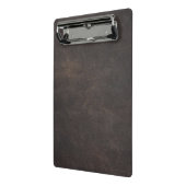 Graues Leder Mini Klemmbrett (Gewinkelt2)