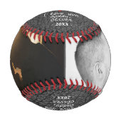 Graues Leder Print 1. Vatertag 2 Foto Baseball (Vorderseite)