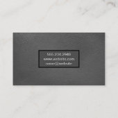 Graues Ledermuster Visitenkarte (Rückseite)