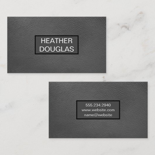 Graues Ledermuster Visitenkarte (Vorne/Hinten)