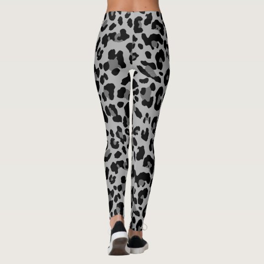 Graues Leopard-Druckmuster Leggings (Rückseite)