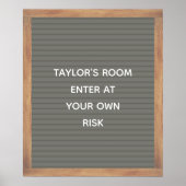 Graues Letter Board signieren benutzerdefiniertes Poster (Vorne)