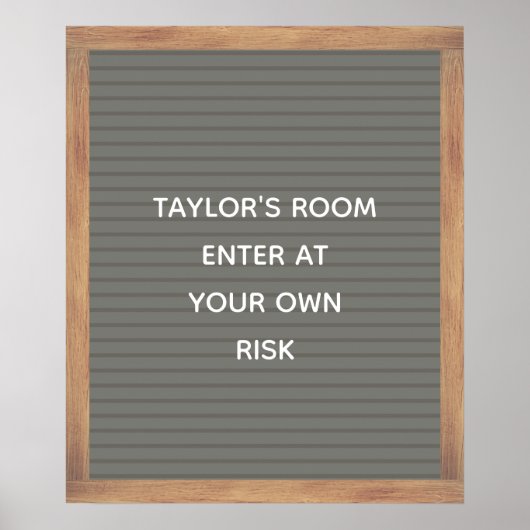 Graues Letter Board signieren benutzerdefiniertes  Poster (Vorne)