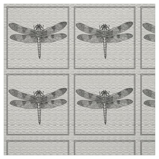 Graues Libellen-Gewebe Stoff (Muster)