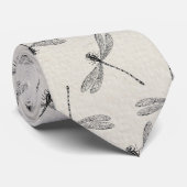 Graues Libellen-Muster Krawatte (Gerollt)