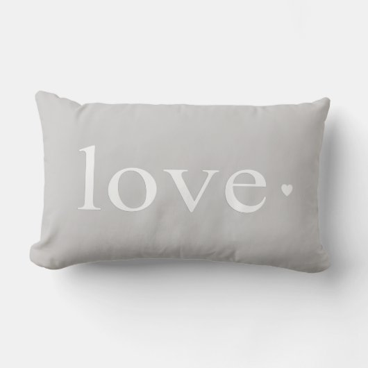 Graues Liebe-Herz Pillows Kissen (Vorderseite)