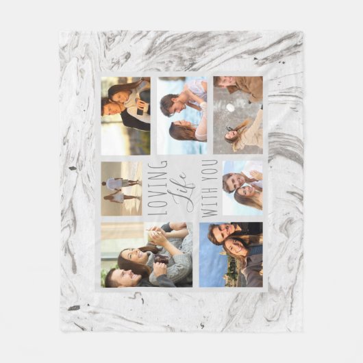 Graues liebevolles Marmorierungleben mit Ihnen - 7 Fleecedecke (Vorderseite)