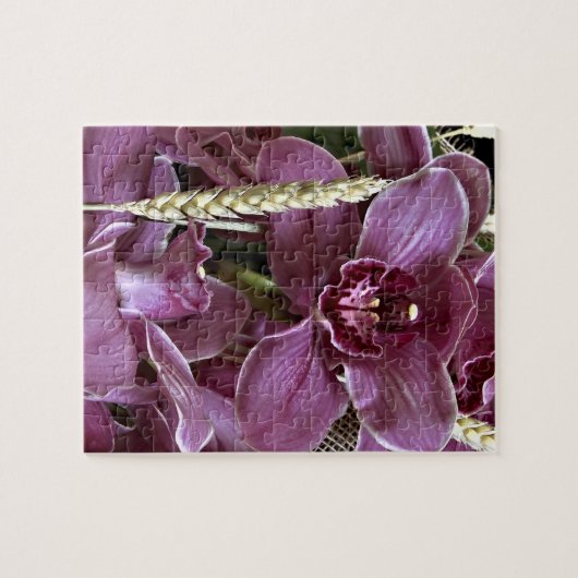 Graues lila Orchideen-Puzzlespiel Puzzle (Horizontal)