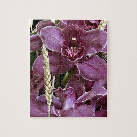 Graues lila Orchideen-Puzzlespiel Puzzle (Vertikal)