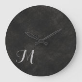 Graues Limones Wash Luxurious Monogram Große Wanduhr (Vorderseite)