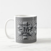 Graues Logo EMT Becher Kaffeetasse (Links)