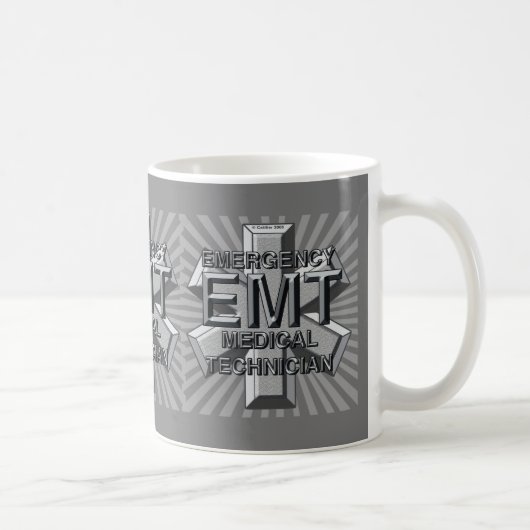 Graues Logo EMT Becher Kaffeetasse (Rechts)