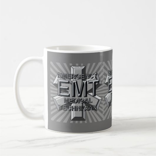 Graues Logo EMT Tasse (Links)