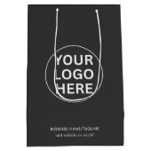 Graues Logo für Berufliche Unternehmen Mittlere Geschenktüte (Rückseite)