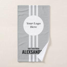 Graues Logo für das Team, Team- und Spielername Handtuch