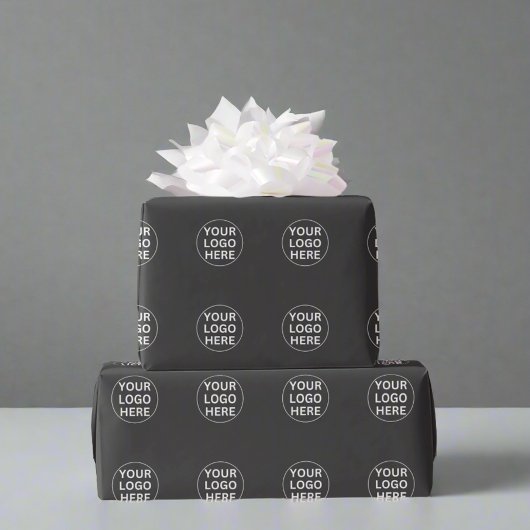Graues Logo für Geschenke mit Firmenmarke Geschenkpapier