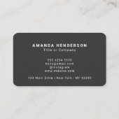 Graues Logo l Beruflich Clean Elegant Minimal Visitenkarte (Rückseite)