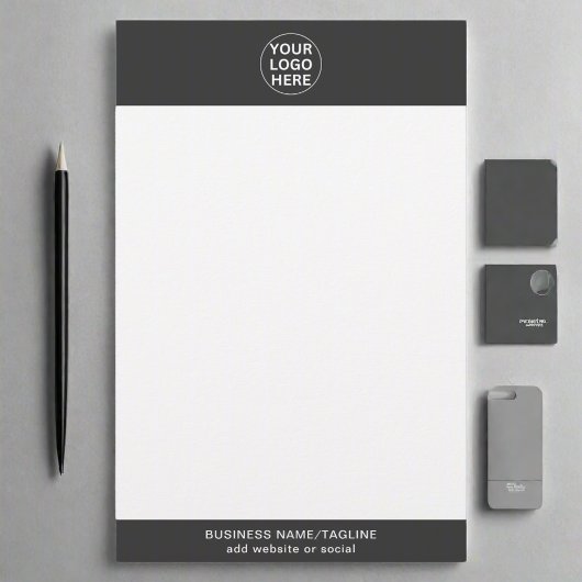 Graues Logo l Berufliche Werbeaktion für Unternehm Briefpapier