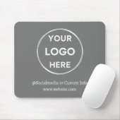Graues Logo Modernes Minimalistisches Business-Per Mousepad (Mit Mouse)