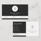 Graues Logo Modernes Social Media-Symbol Visitenkarte (Vorne/Hinten)