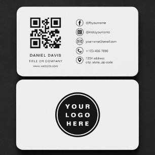 Graues Logo QR Code Professional Visitenkarte