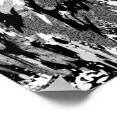 Graues Löwenportrait Zeichnend - Löwenposter druck Poster (Ecke)