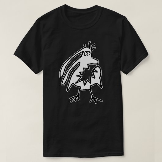 graues lustiges Kreaturenmonster zeichnend T-Shirt (Design vorne)