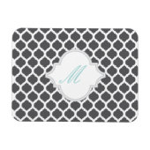Graues marokkanisches Muster mit Monogram Magneten Magnet (Horizontal)