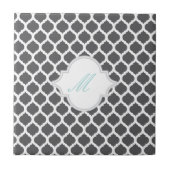Graues marokkanisches Muster mit Monogram-Tile-Tri Fliese (Vorderseite)