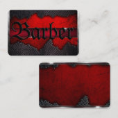 Graues Metal über Deep Red auf einem Visitenkarte (Vorne/Hinten)
