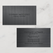 Graues Metall, gebürstetes Aluminium Look 2 Visitenkarte (Vorne/Hinten)