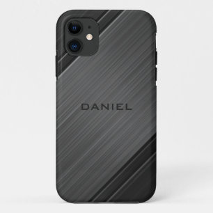 Graues Metall-Textur-Design mit personalisiertem N Case-Mate iPhone Hülle