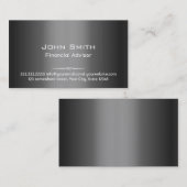 Graues Metallfinanzberater-Visitenkarte Visitenkarte (Vorne/Hinten)