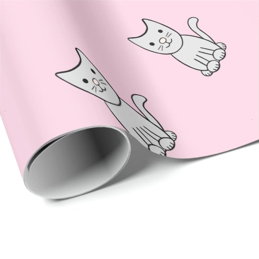 Graues Miezekatze-Katzen-Packpapier Geschenkpapier (Rolleneckpunkt)