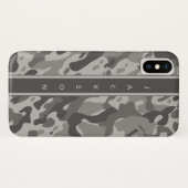 Graues militärisches Tarnmuster mit Namen Case-Mate iPhone Hülle (Rückseite (Horizontal))