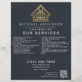 Graues minimales Haus Bau QR-Code Flyer (Vorne)