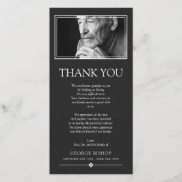 Graues Minimalistisches Beileid des Foto-| danken Dankeskarte