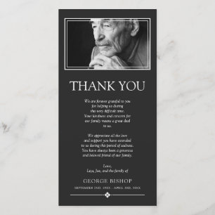 Graues Minimalistisches Beileid des Foto-  danken Dankeskarte