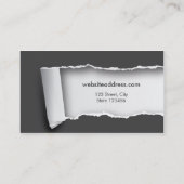 Graues Minimalistisches heftiges Papier Visitenkarte (Rückseite)