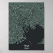Graues Minimalistisches Tokyo City Poster (Vorne)