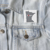 Graues MINNESOTA-Zuhause u. offenes Herz Button (Beispiel)