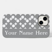 Graues Mod-Ball-Design mit Namen Case-Mate iPhone Hülle (Rückseite (Horizontal))