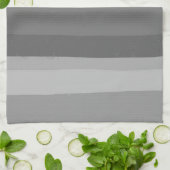 Graues, modernes, einfaches Streifenmuster Geschirrtuch (Gefaltet)