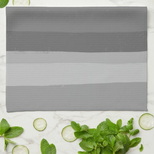 Graues, modernes, einfaches Streifenmuster Geschirrtuch (Gefaltet)