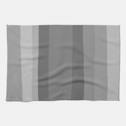 Graues, modernes, einfaches Streifenmuster Geschirrtuch (Horizontal)
