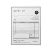 Graues, modernes Formular für die Rechnung für den Notizblock (Rotiert)